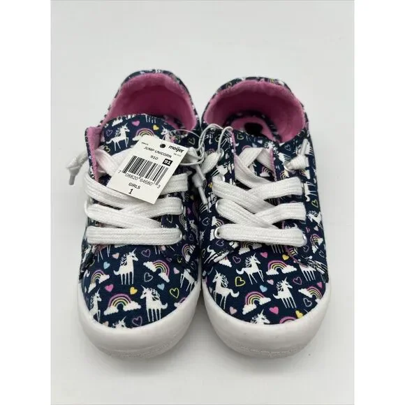 Falls Creek Shoes Jump Unicorn Pink/blue/white Rainbow Size Girls 1 New - Picture 2 of 6